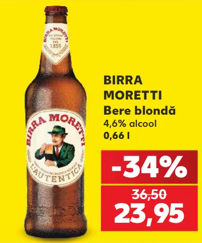 Світле пиво BIRRA MORETTI, 4,6% алкоголю