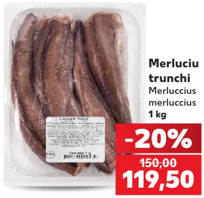 Trunchi de merluciu (Merluccius merluccius), 1 kg