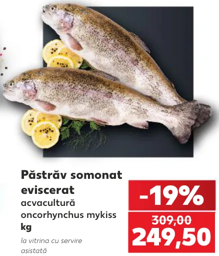 Păstrăv somonat eviscerat, de acvacultură, Oncorhynchus mykiss