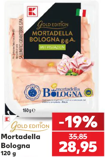 K GOLD EDITION Mortadella Bologna cu fistic, 120 g