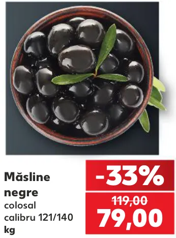 Măsline negre colosale, calibrul 121/140
