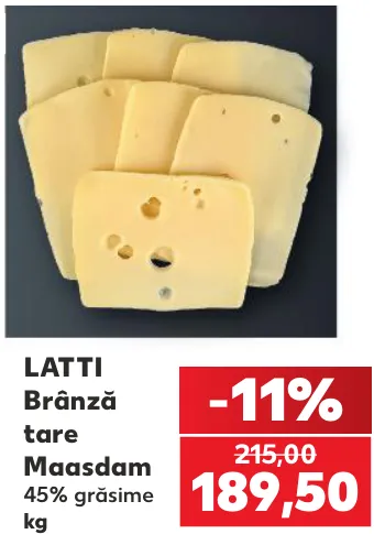 Brânză tare LATTI Maasdam, 45% grăsime