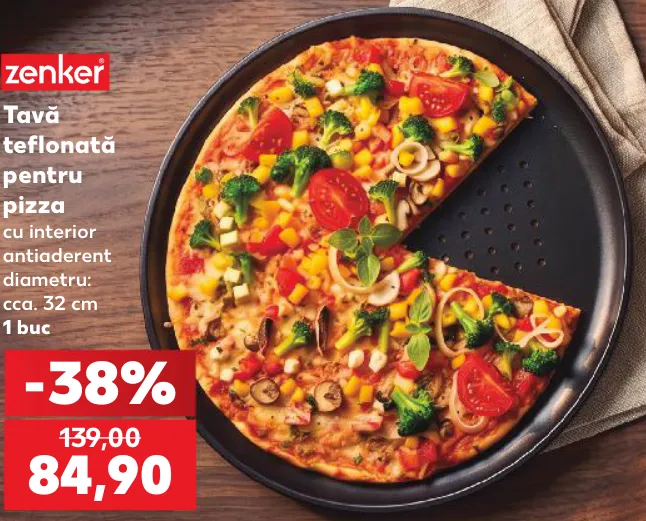Tavă pentru pizza ZENKER cu strat de teflon, 1 buc.
