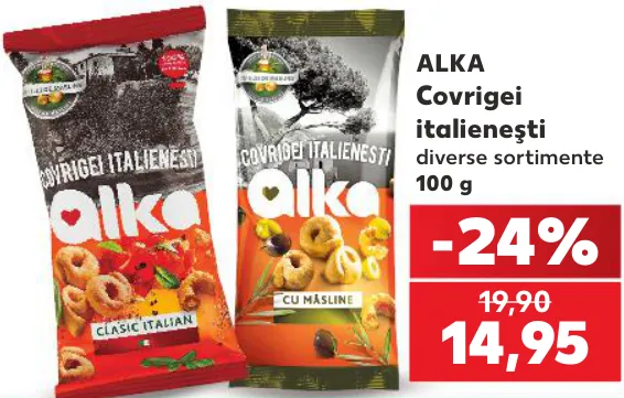 ALKA Covrigei italienești, diverse sortimente, 100 g
