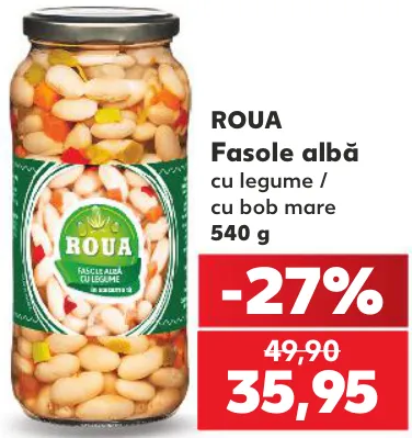 Біла квасоля ROUA з овочами / великозерниста, 540 г