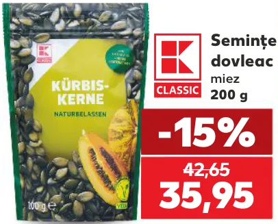Miez de semințe de dovleac K-Classic, 200 g