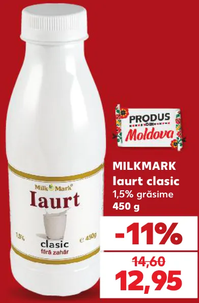 MILKMARK Iaurt clasic, 1,5% grăsime, 450 g