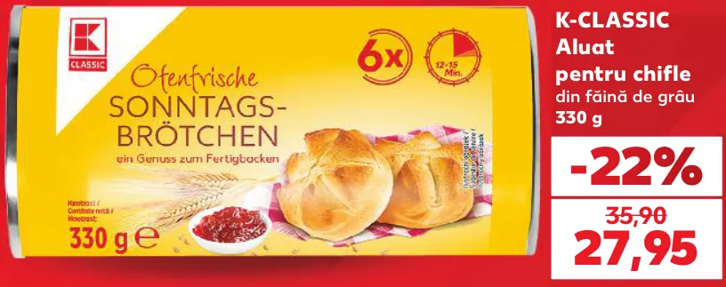 Aluat pentru chifle din făină de grâu K-CLASSIC, 330 g