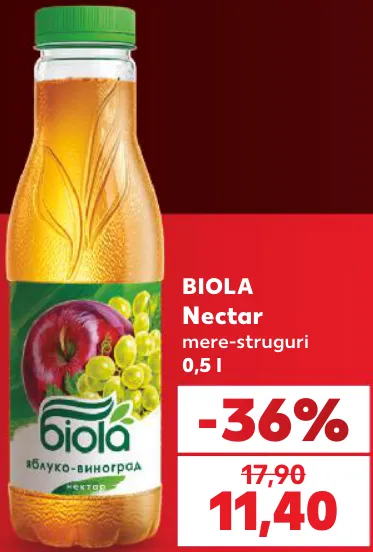 Nectar de mere și struguri BIOLA, 0,5 l