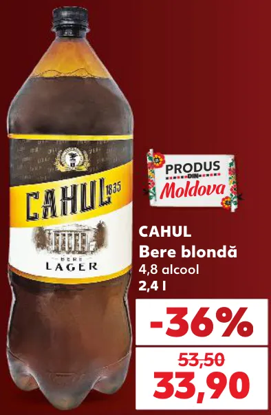 Bere blondă CAHUL, 4,8% alcool, 2,4 l
