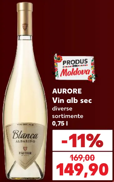AURORE Vin alb sec în sortiment, 0,75 l