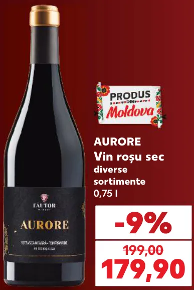 AURORE Vin roșu sec în sortiment, 0,75 l