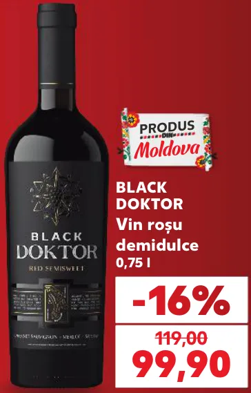 BLACK DOKTOR Vin roșu demidulce, 0,75 l
