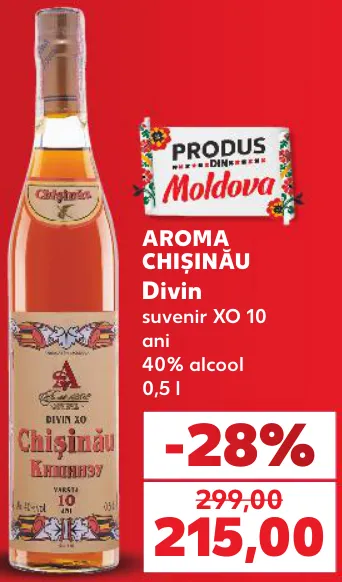 Divin suvenir AROMA CHIȘINĂU XO, 10 ani, 40% alcool, 0,5 l
