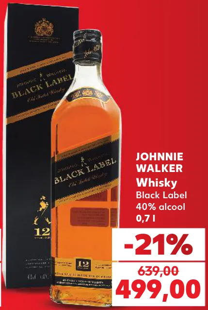 Whisky JOHNNIE WALKER Black Label, 40% alcool, 0,7 l