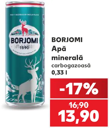 BORJOMI Apă minerală carbogazoasă, 0,33 l