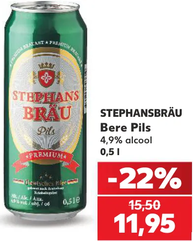 STEPHANSBRÄU Bere Pils, 4,9% alcool, 0,5 l