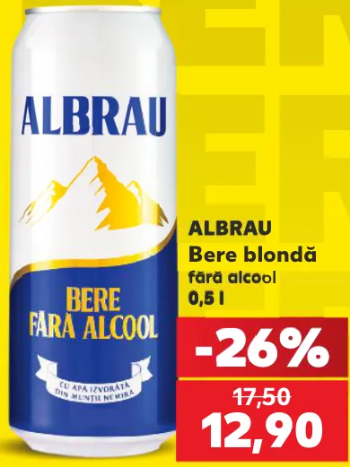 ALBRAU Bere blondă fără alcool, 0,5 l