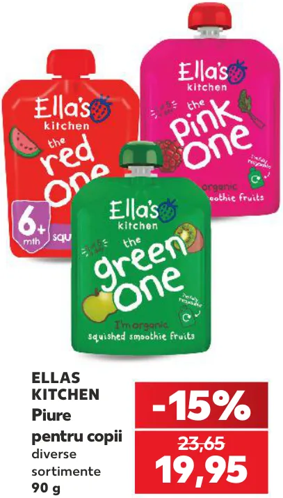 ELLA'S KITCHEN Piure pentru copii, diverse sortimente, 90 g