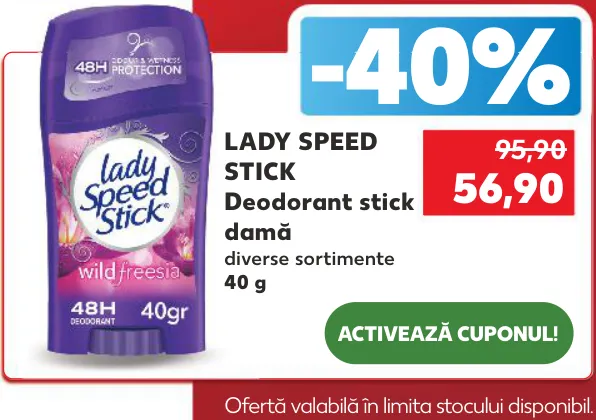 Deodorant stick pentru femei LADY SPEED STICK, în sortiment, 40 g