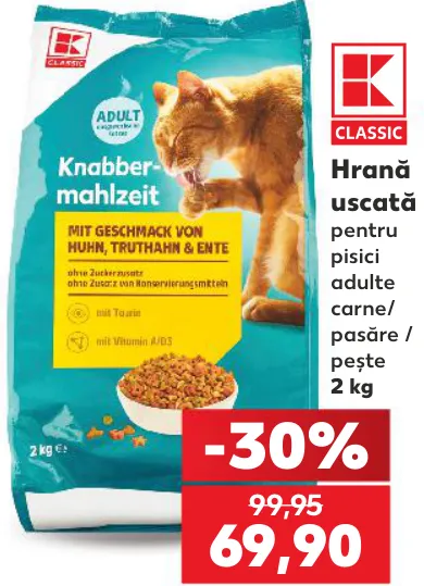 K CLASSIC Hrană uscată pentru pisici adulte, cu carne/pasăre/pește