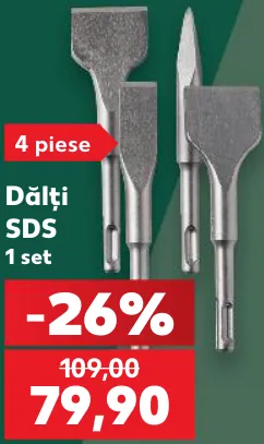 Dălți SDS, 4 piese, 1 set