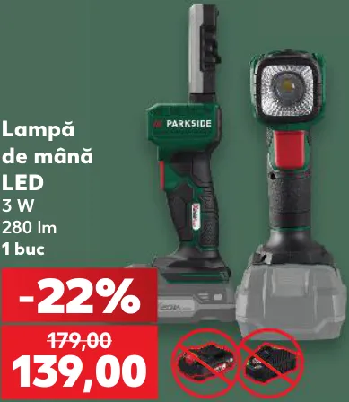 PARKSIDE Lampă de mână cu LED, 1 buc.