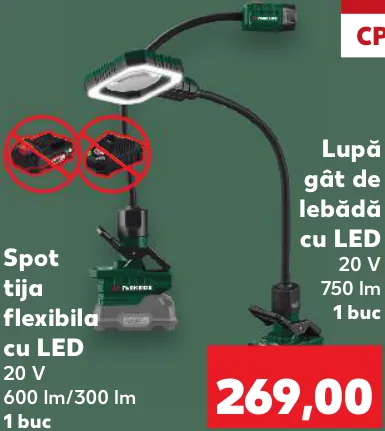 Spot cu LED PARKSIDE, cu tijă flexibilă, 1 buc.