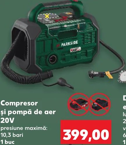 PARKSIDE Compresor și pompă de aer, 20 V, 1 buc.