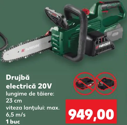 Drujbă electrică PARKSIDE, 20 V, 1 buc.