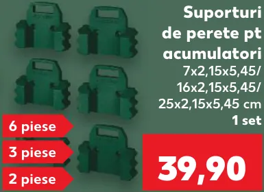 Suporturi de perete pentru acumulatori, 1 set