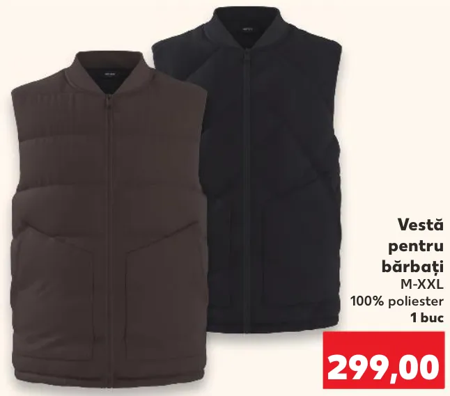 Vestă pentru bărbați esmara MEN, mărimi M–XXL, 100% poliester, 1 buc.