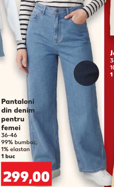 esmara Pantaloni din denim pentru femei, mărimi 36–46, 99% bumbac, 1% elastan, 1 buc.