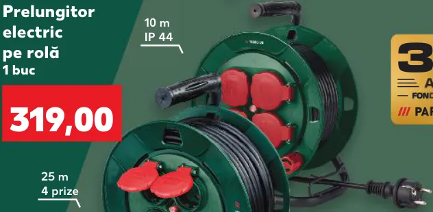 PARKSIDE Prelungitor electric pe rolă, 10 m, IP 44, 1 buc.