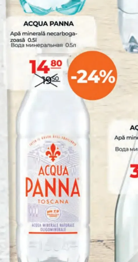 ACQUA PANNA негазированная минеральная вода, 0,5 л