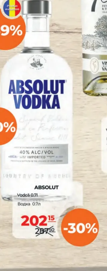 Водка ABSOLUT, 0,7 л