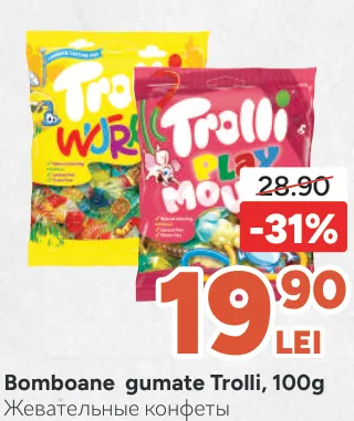 Bomboane gumate TROLLI, 100 g