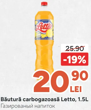 Băutură carbogazoasă Letto, 1,5 l
