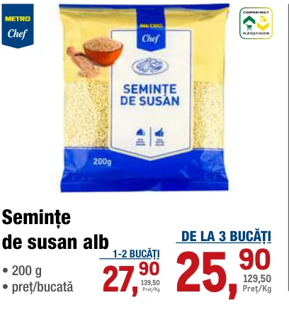 Semințe de susan alb, 200 g