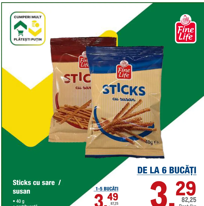 Палочки Fine Life с солью / кунжутом, 40 г