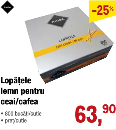 Деревянные палочки для чая/кофе, 800 шт. в коробке