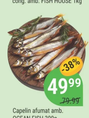Копчёная мойва OCEAN FISH в упаковке, 300 г