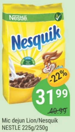 Сухой завтрак Lion/Nesquik NESTLE, 225 г/250 г