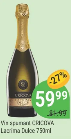 Игристое вино CRICOVA Lacrima Dulce, 750 мл