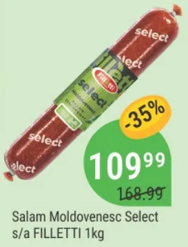 Полукопчёная колбаса Moldovenesc Select FILLETTI, 1 кг