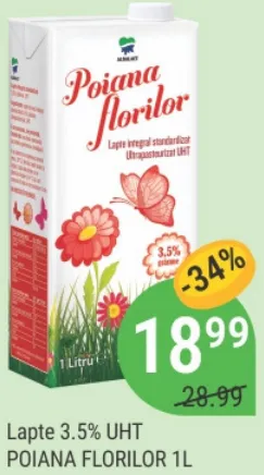 POIANA FLORILOR Lapte UHT 3,5%, 1 l
