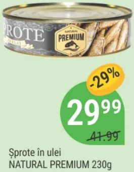 Șprot în ulei NATURAL PREMIUM, 230 g