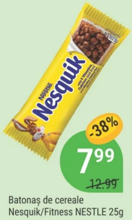 Злаковый батончик NESTLE Nesquik/Fitness, 25 г