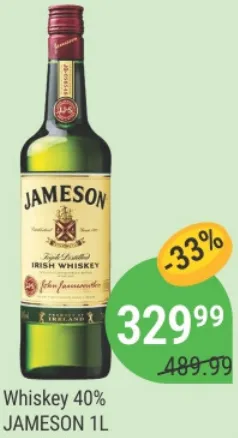 Whisky JAMESON, 40%, 1 l