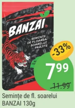 BANZAI Semințe de floarea-soarelui, 130 g